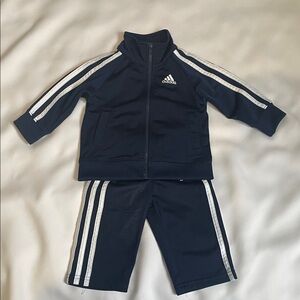 ADIDAS NAVY TRACKSUIT SET WITH WHITE STRIPES - BABY 9 MONTHS